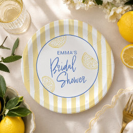 Mediterranean Lemon Bridal Shower Paper Plate