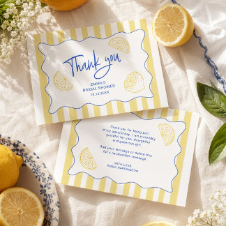 Mediterranean Lemon Bridal Shower Thank You Card