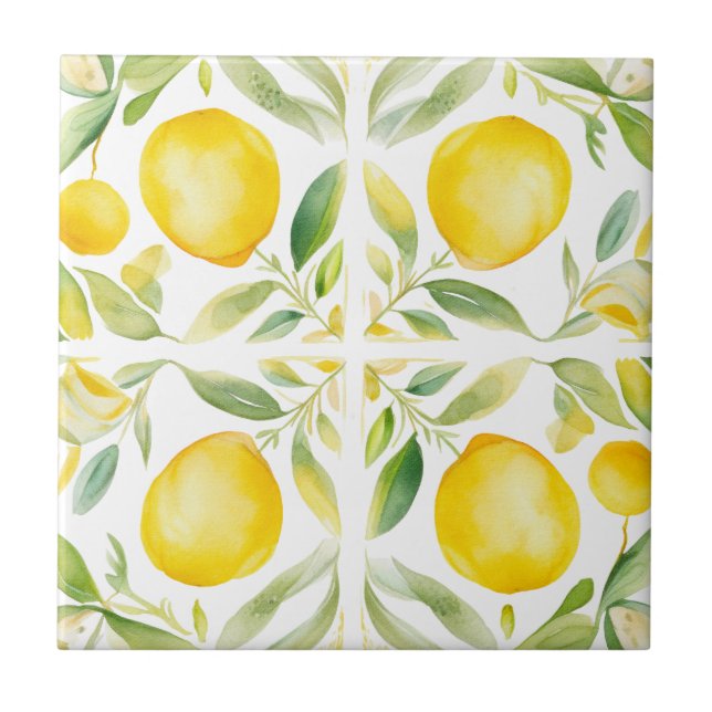 Mediterranean Lemon Ceramic Tile (Front)