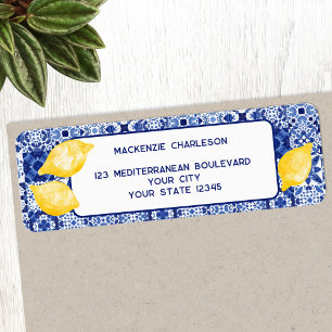 Mediterranean Lemon Ceramic Tile Return Address