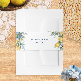 Mediterranean Lemon Citrus Arch Amali Wedding Invitation Belly Band