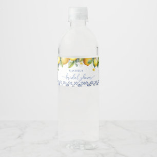 Mediterranean Lemon Citrus Bridal Sower Water Bottle Label