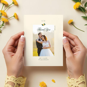 Mediterranean Lemon Citrus Wedding Photo Thank You Postcard