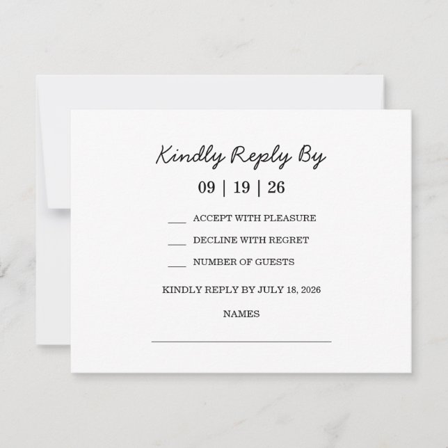 Mediterranean Lemon Citrus Wedding RSVP Card (Front)