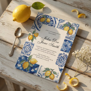 Mediterranean Lemon Engagement Invitation