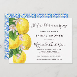 Mediterranean Lemon Main Squeeze Bridal Shower Invitation