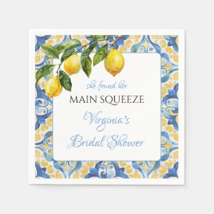 Mediterranean Lemon Main Squeeze Bridal Shower Napkin