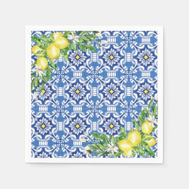 Mediterranean Lemon Paper Napkin (Front)