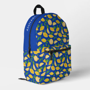 Mediterranean Lemon pattern Printed Backpack