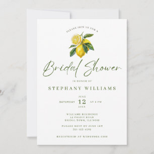 Mediterranean Lemon Theme Bridal Invitation
