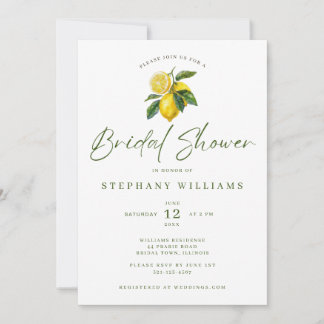 Mediterranean Lemon Theme Bridal Invitation