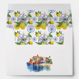 Mediterranean Lemon-Themed Amalfi Coast Wedding Envelope