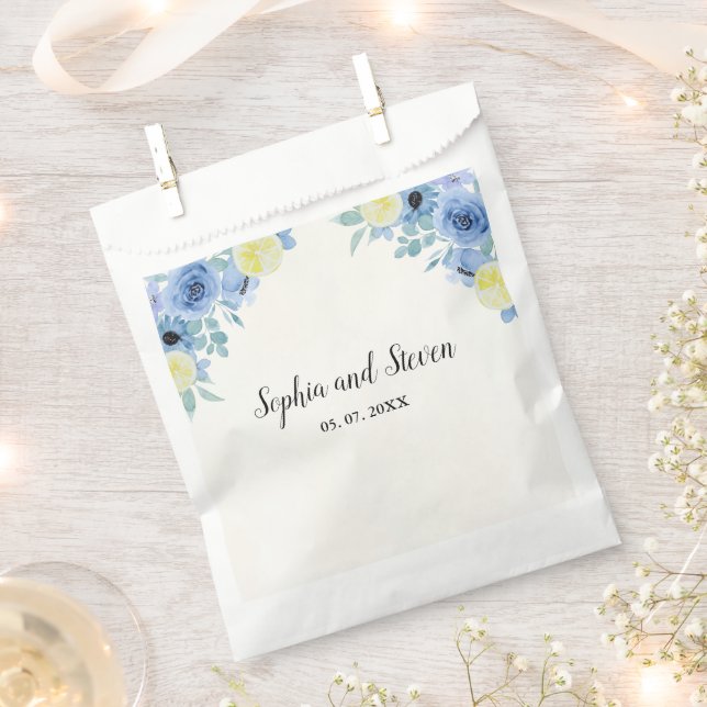 Mediterranean Lemon-Themed Wedding Favour Bags (Clipped)