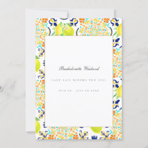 Mediterranean Lemon Tile Bachelorette Weekend Card