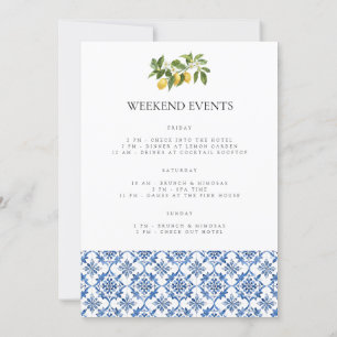 Mediterranean Lemon Tile Bachelorette Weekend Card