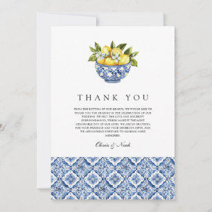 Mediterranean Lemon Tile Thank You Card