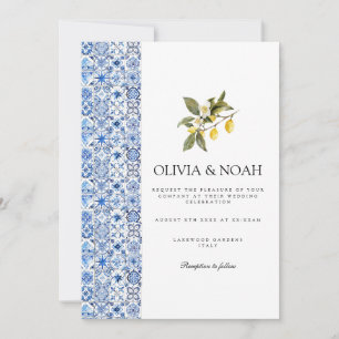 Mediterranean Lemon Tiles Wedding Invitation