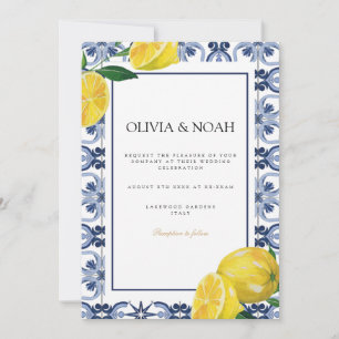Mediterranean Lemon Tiles Wedding Invitation