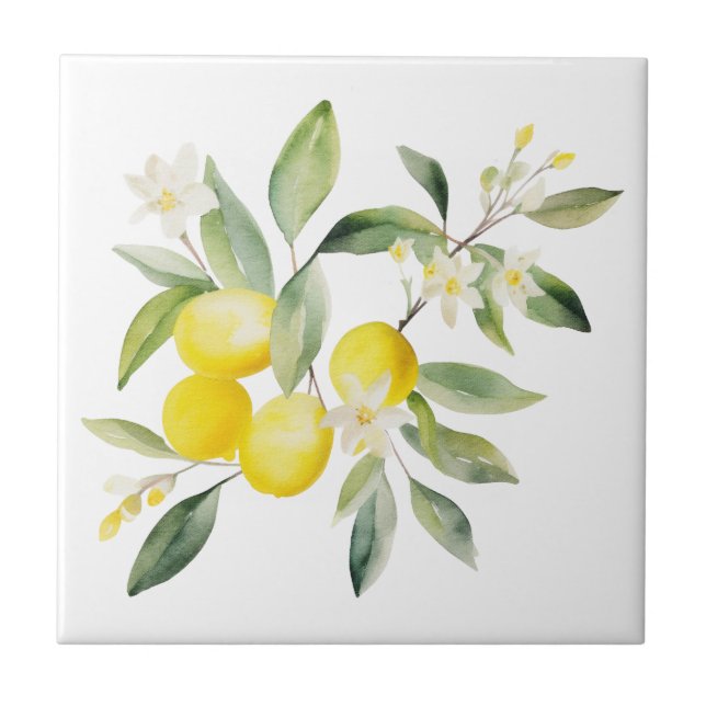 Mediterranean Lemon Tuscany Design Tile (Front)