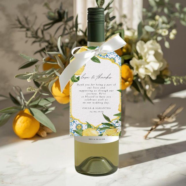Mediterranean Lemon Wedding  Gift Tags (Creator Uploaded)