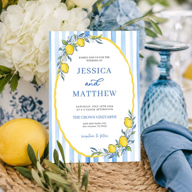 Mediterranean Lemon Wedding Invitation   (Creator Uploaded)