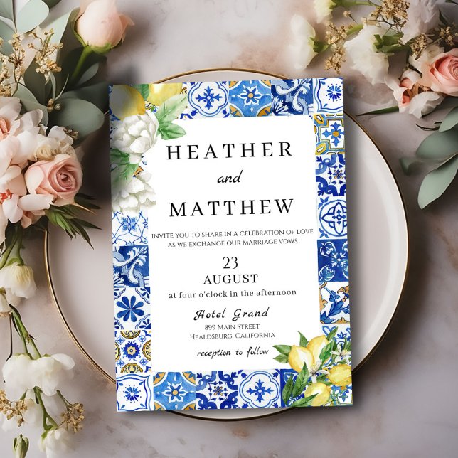 Mediterranean Lemon Wedding Invitation (Creator Uploaded)