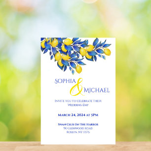 Mediterranean-Lemon Wedding Theme Invitation
