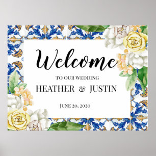 Mediterranean Lemon Welcome Sign Wedding