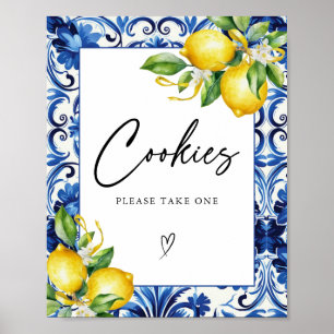 Mediterranean Lemons Bridal Shower Cookies Sign