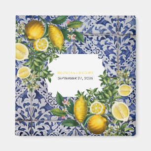 Mediterranean Lemons Portuguese Wedding Favour Magnet
