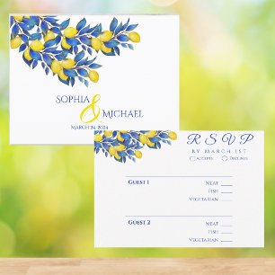 Mediterranean-Lemons-RSVP-Wedding- RSVP Card