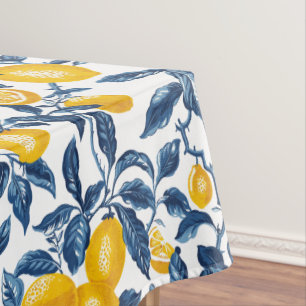 Mediterranean Lemons Seamless Pattern Tablecloth