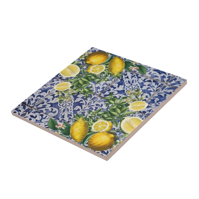 Mediterranean Lemons Summer Portuguese Tiles  (Side)