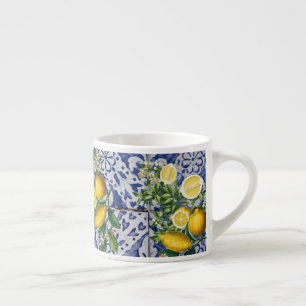Mediterranean Lemons Summer Portuguese Tiles Espresso Cup