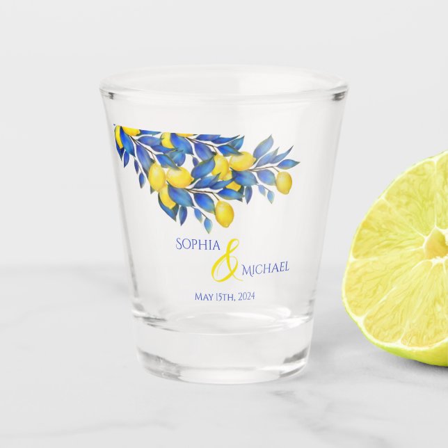 Mediterranean-Lemons-Wedding-Money/shot Dance- Shot Glass (Front)