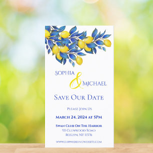 Mediterranean- Lemons- Wedding-Save the Date- Business Card