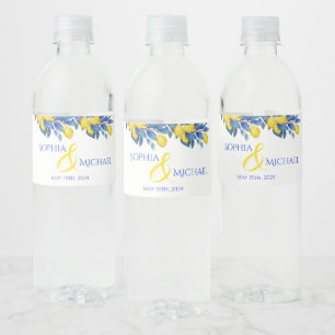 Mediterranean-Lemons-Wedding- Water Bottle Label