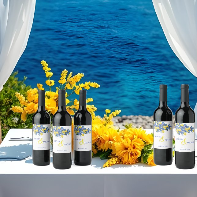 Mediterranean-Lemons-Wedding- Wine Label (Mediterranean-Lemons-Wedding- Wine Label)