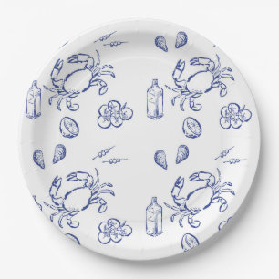 Mediterranean Life Outline Paper Plate
