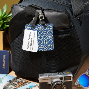 Mediterranean Lotus Tile Pattern - The White Lotus Luggage Tag