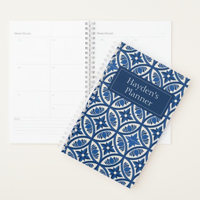 Mediterranean Lotus Tile Pattern - The White Lotus Planner (Display)