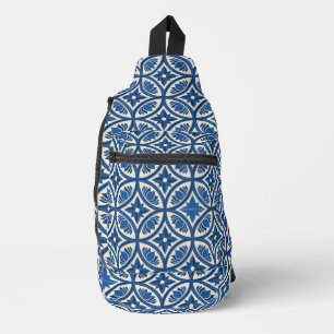 Mediterranean Lotus Tile Pattern - The White Lotus Sling Bag