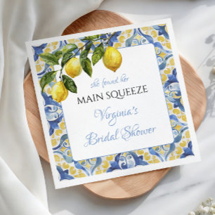 Mediterranean Main Squeeze Bridal Shower Napkin