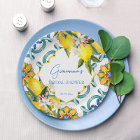 Mediterranean Majolica tiles lemons bridal shower