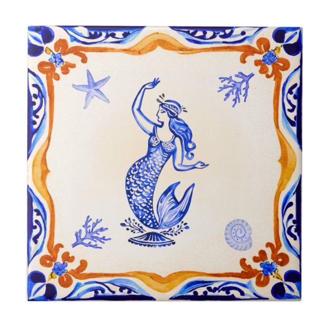 Mediterranean Mermaid Tile (Front)
