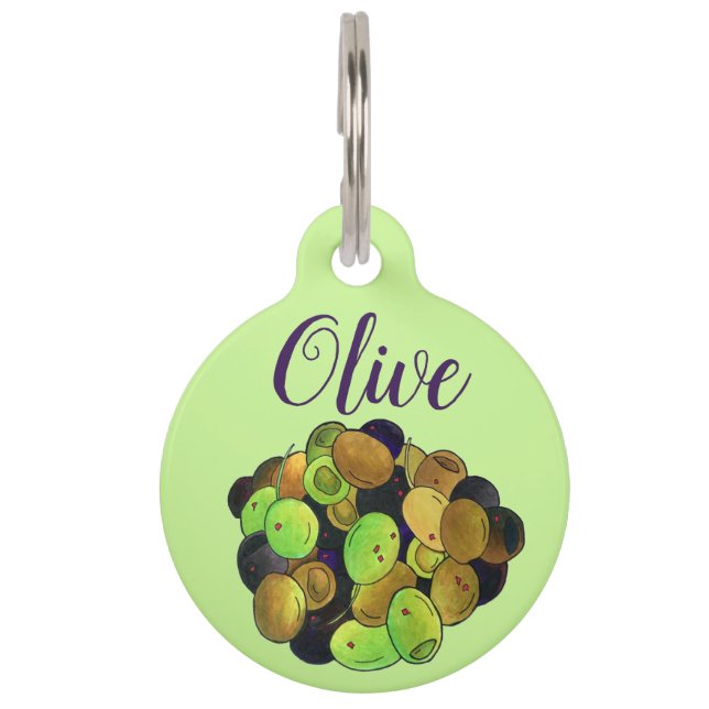 Mediterranean Mixed Olives Greek Food Kalamata Pet Tag (Front)