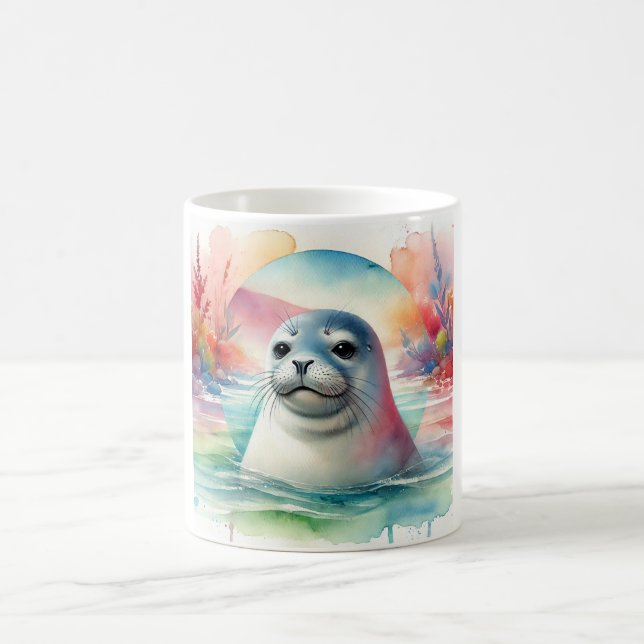 Mediterranean monk seal serenity 210824AREF111 - W Coffee Mug (Center)