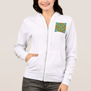Mediterranean Moroccan Tile Pattern Blue and Gold Hoodie
