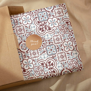Mediterranean Moroccan Tile pattern Wrapping Paper Sheet