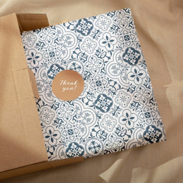 Mediterranean Moroccan Tile pattern Wrapping Paper Sheet (1 pattern , 3 layouts)